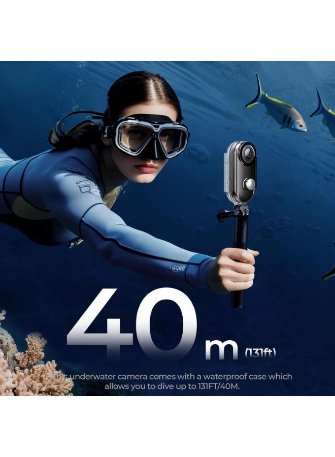 م.ا & ف'س كاميرا أكشن بدقة 4K، كاميرا تصوير فيديو صغيرة، كاميرا صغيرة الحجم مقاومة للماء بمعيار IPX7، كاميرا فيديو تحت الماء، تسجيل فيديو من منظور الشخص الأول بدون استخدام اليدين، كاميرا خوذة لركوب الدراجات والدراجات النارية (بطاقة ذاكرة 32 جيجابايت) - Image 4